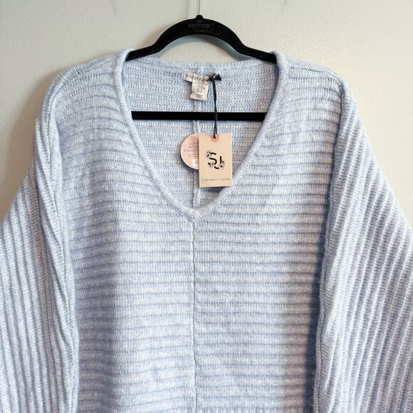 Sincerely Jules Powder Blue Chunky Knit Boxy Sweater NWT Size XL - Picture 4 of 10